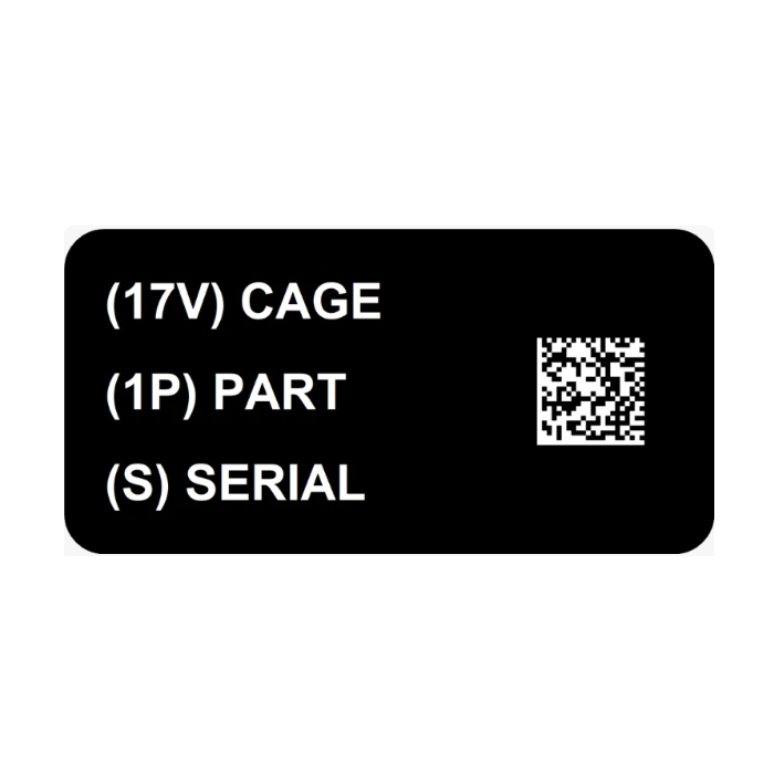 CodeSource tesa® Secure™ 6973 Black Matte Preprinted IUID Labels